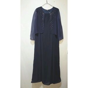 Glatter and Siss Blue Dress Rhinestone Jacket Set Size 14 Holiday Fairy party